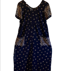 Vintage 90’s All that jazzsize small short sleeve jumpsuit/romper black,gold‎